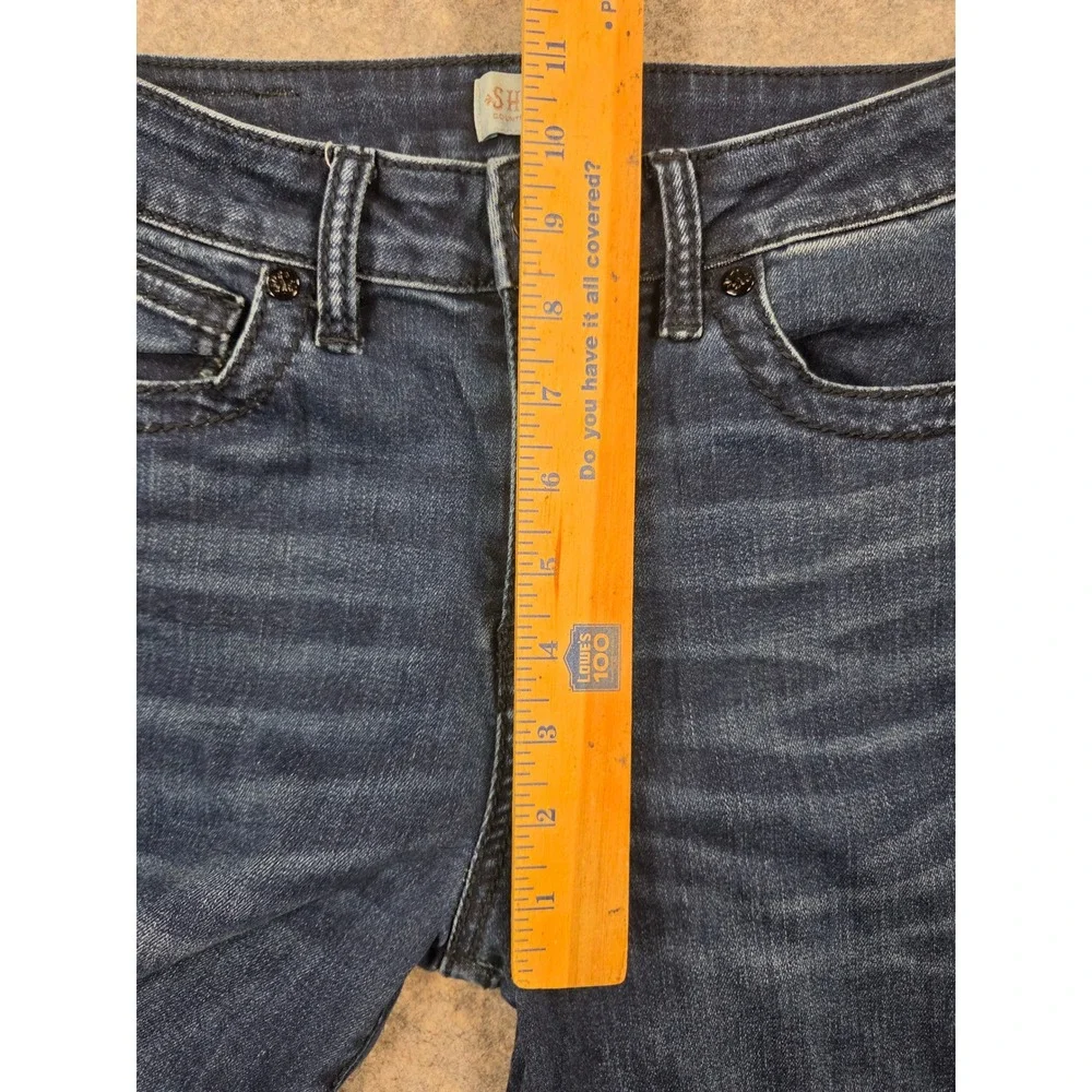 Shyanne Super Bell Bottom Y2K Flare Jeans Womens 28x34 Blue Dark Wash Jewels